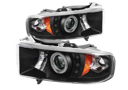 Spyder Projector Black CCFL Headlights 94-01 DODGE RAM Sport - Click Image to Close